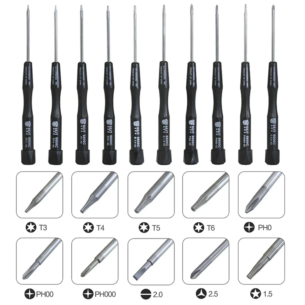 BST-8800 Precision Multi-purpose Magnetic 10 in1 Screwdriver Set for iPhone SamSung Repair Open Tool Screwdriver Kit