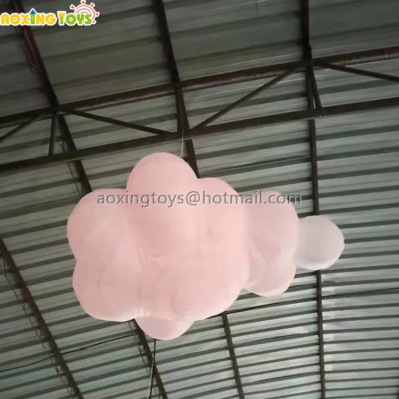 6PCS Hanging Festival Decoration Inflatable White Cloud Balloon With LED Light For Advertising Event Nightclub Stage Wedding