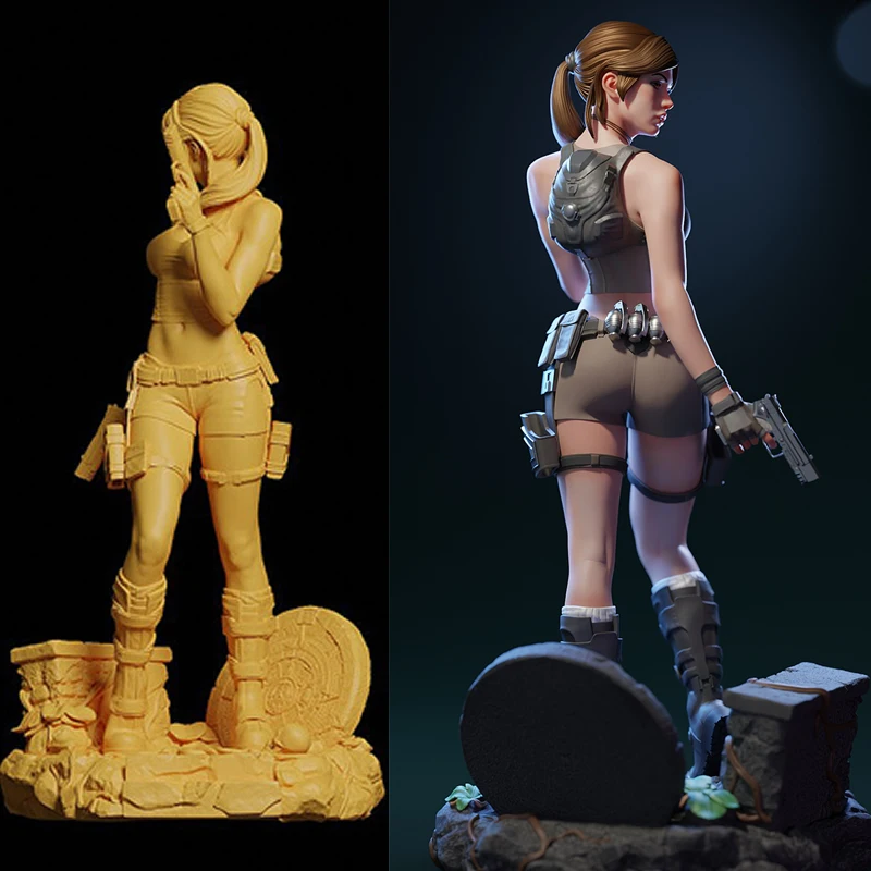 Image of 2 Stile Spielcharakter 7382 Lara 3D-Druckmodell Unmontiert Unbemalt Garage Kit NSFW GK Figur Weißes Resin-Modellbausatz
