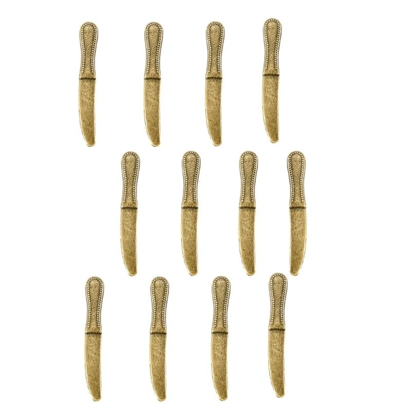 ชุดมีดช้อนส้อมที่เหมือนจริงโมเดลบ้านตุ๊กตาช้อนส้อมชุดอาหารเย็น