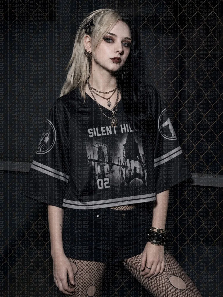 2026 New Movie Sports Fashion Adult Children V-neck Crop Top T-shirt Street View Clothing Gothic Horror Fan Gift