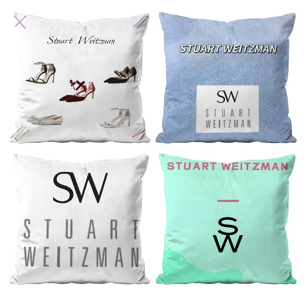 

The S-STUART W-W-WEITZMAN Pillow Case Anti-dustmite Pillowcase Invisible Zipper Silky Short Plush Sofa Cushion Cover
