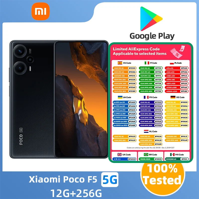 Xiaomi POCO F5  5G SmartPhone Battery capacity 5000mAh 64MP Camera CPU Snapdragon 7+ Gen 2  original used phone