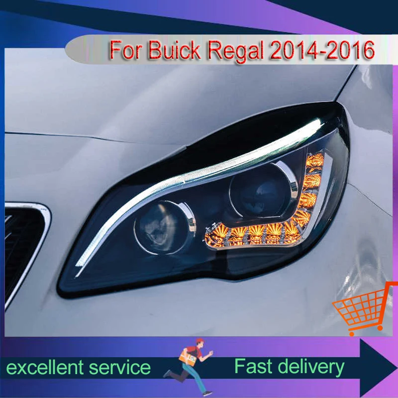 Auto Headlights For Buick 2014-2016 Regal Xenon Front Lamp LED Bulbs DRL Upgrade Head Light Projector Lens Car Accessories Tool