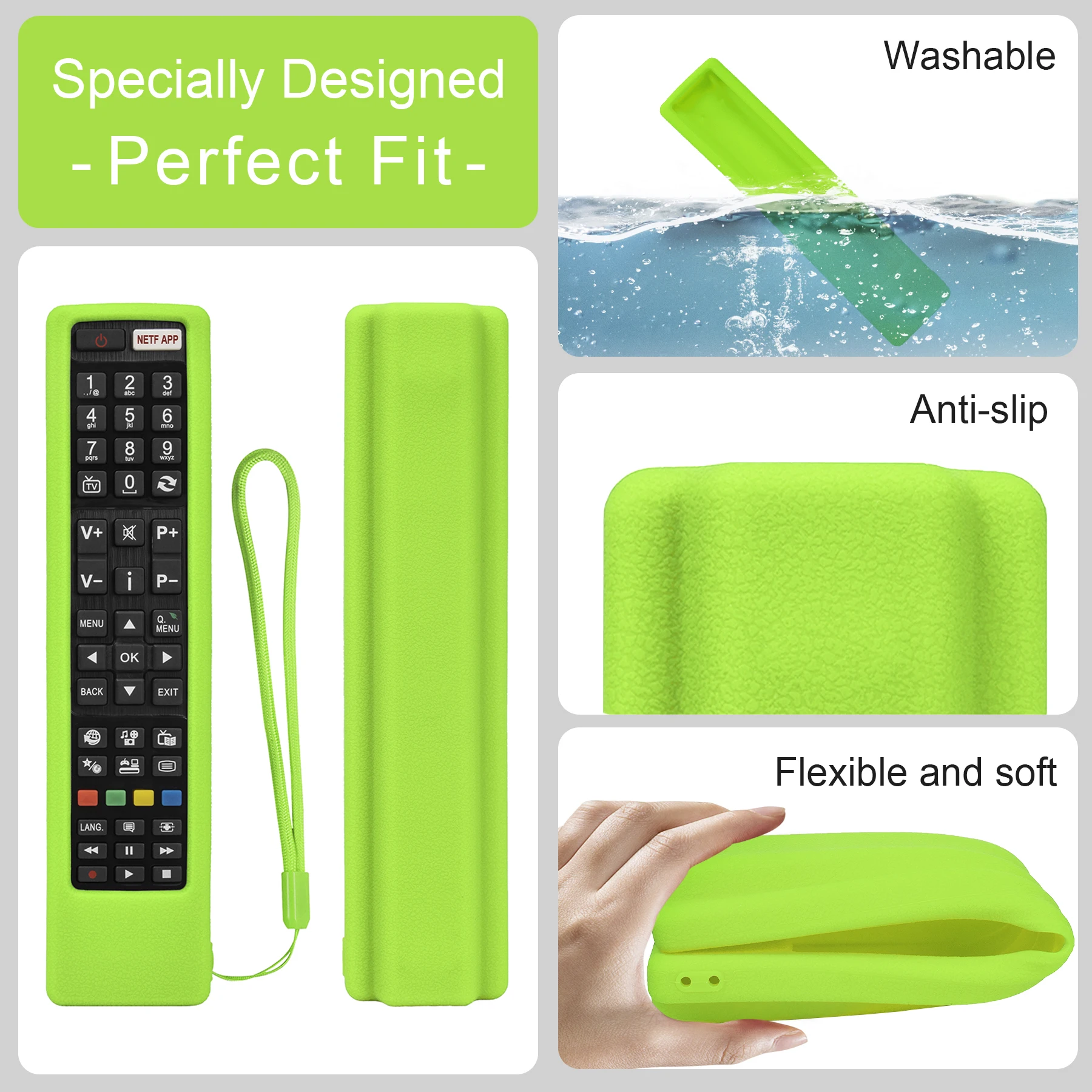 Silicone Protective Sheath Case for JVC Hitachi Logik RM-C3179 RC4848F RC4848 RC48125 48HB6T72U 55HK6T74U Remote Control Cover