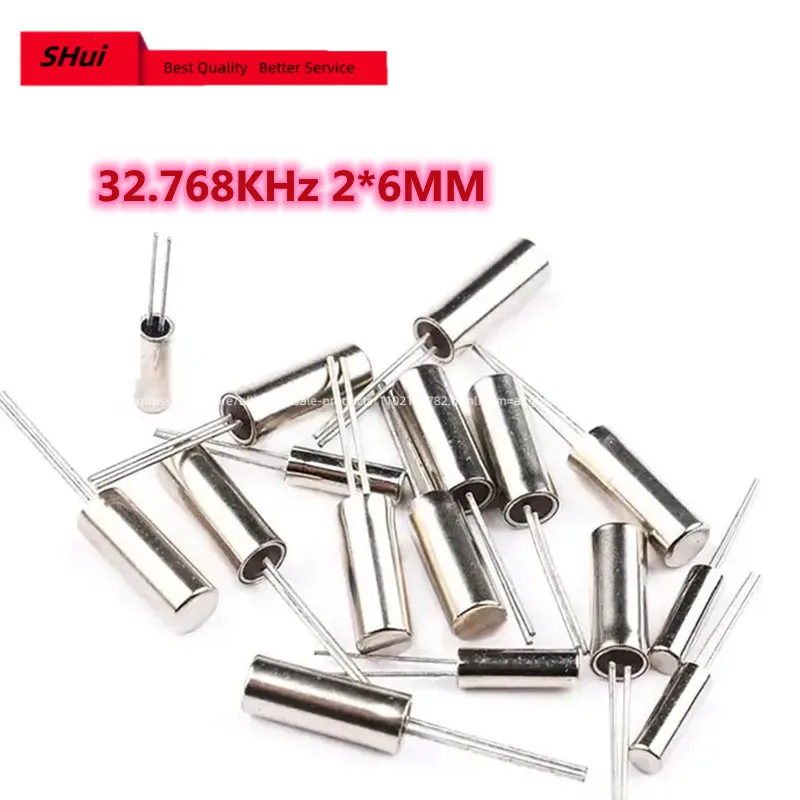 10pcs 32.768KHz 32.768 KHZ 32.768K Frequency Resonator Oscillator Quartz Crystal Cylender 2*6mm