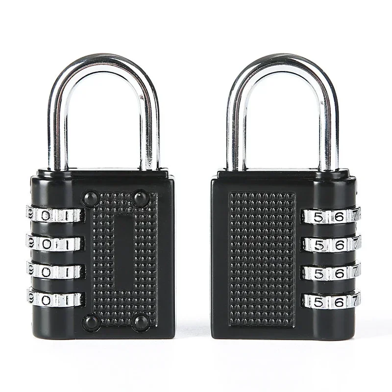 4-digit Zinc Alloy Combination Lock Key Ring Luggage Anti-theft Lock Gym Cabinet Door Mechanical Password Lock
