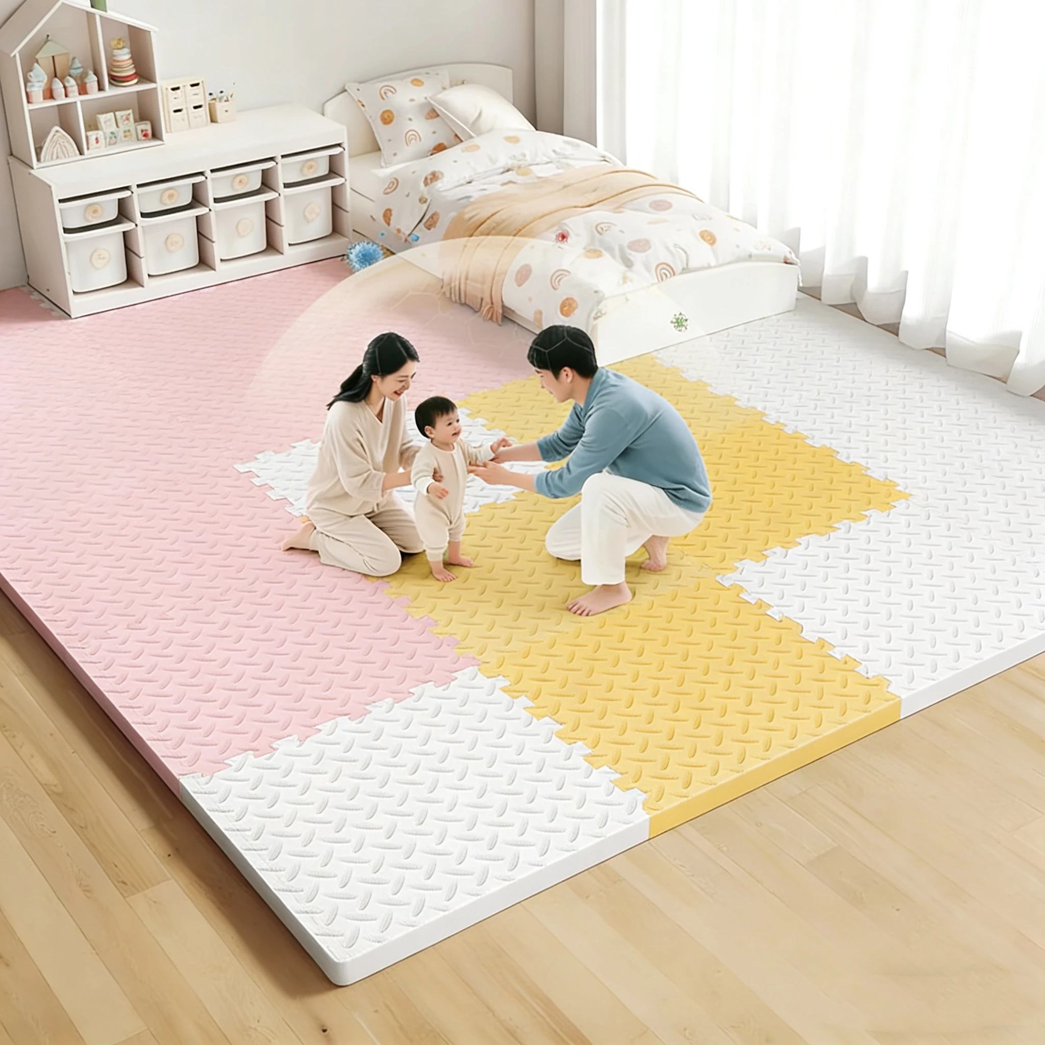 16pcs Baby Play Mat Puzzle Mat Foam Kids Interlocking Exercise Tiles Rugs Puzzle Floor Tiles Toy Carpet Soft Carpet 30*30*1cm