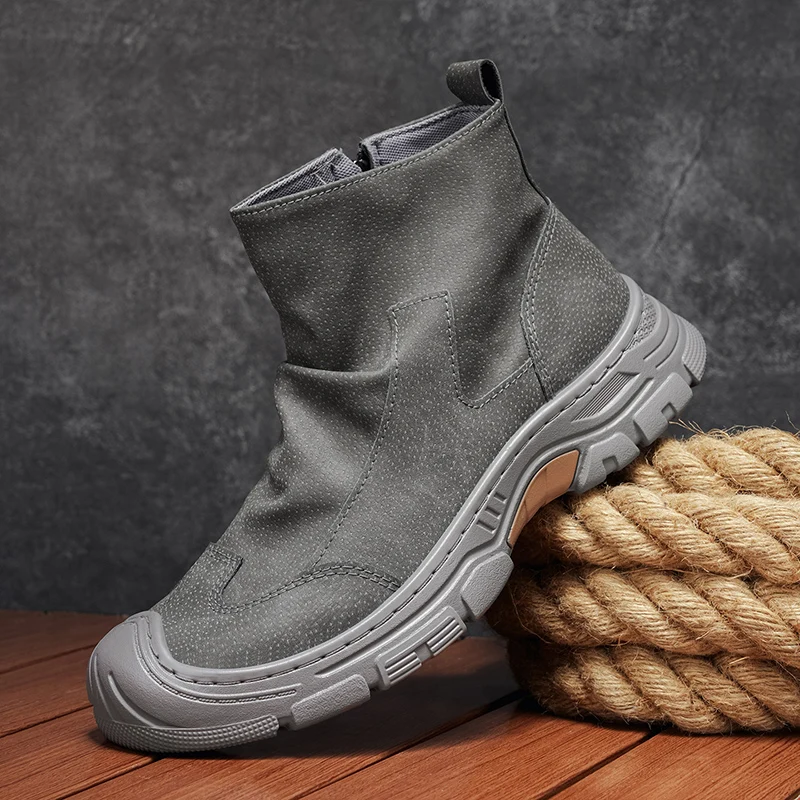 Men's 2026 Autumn New Versatile Casual Lightweight Shoes, High‑Top Trendy Fashion Work Boots