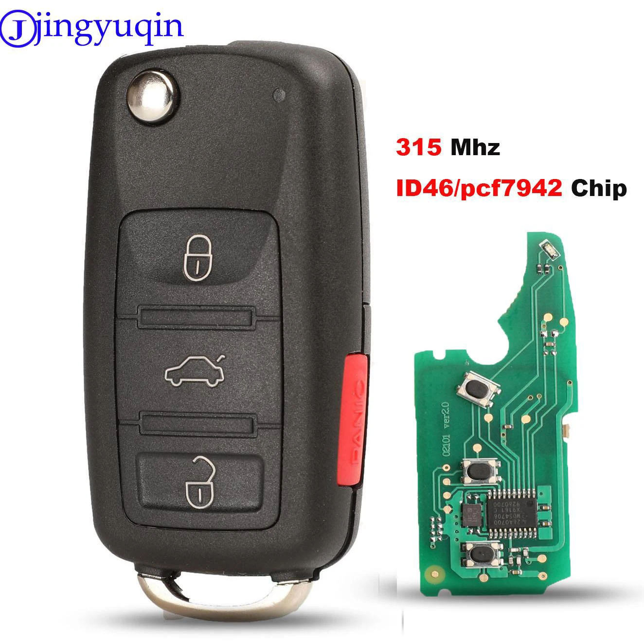 

Jingyuqin pcf7942 315 МГц ID46 чип 4B флип для VW Polo Passat B5 Tiguan Golf VOLKSWAGEN Seat Skoda Auto Key Blank