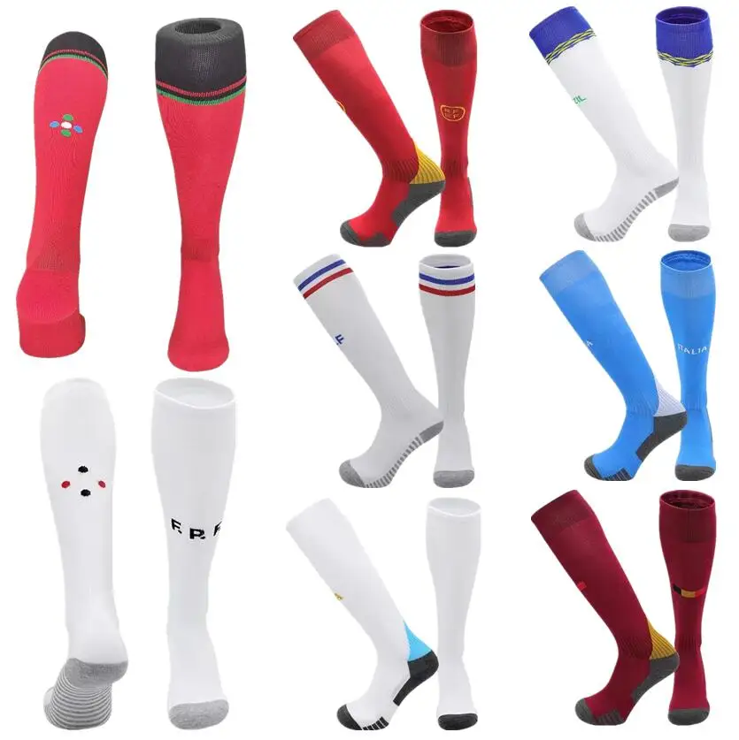 Calcetines de fútbol del equipo nacional para adultos y niños, medias de talla europea, toalla gruesa, Partido de entrenamiento de fútbol, deporte,