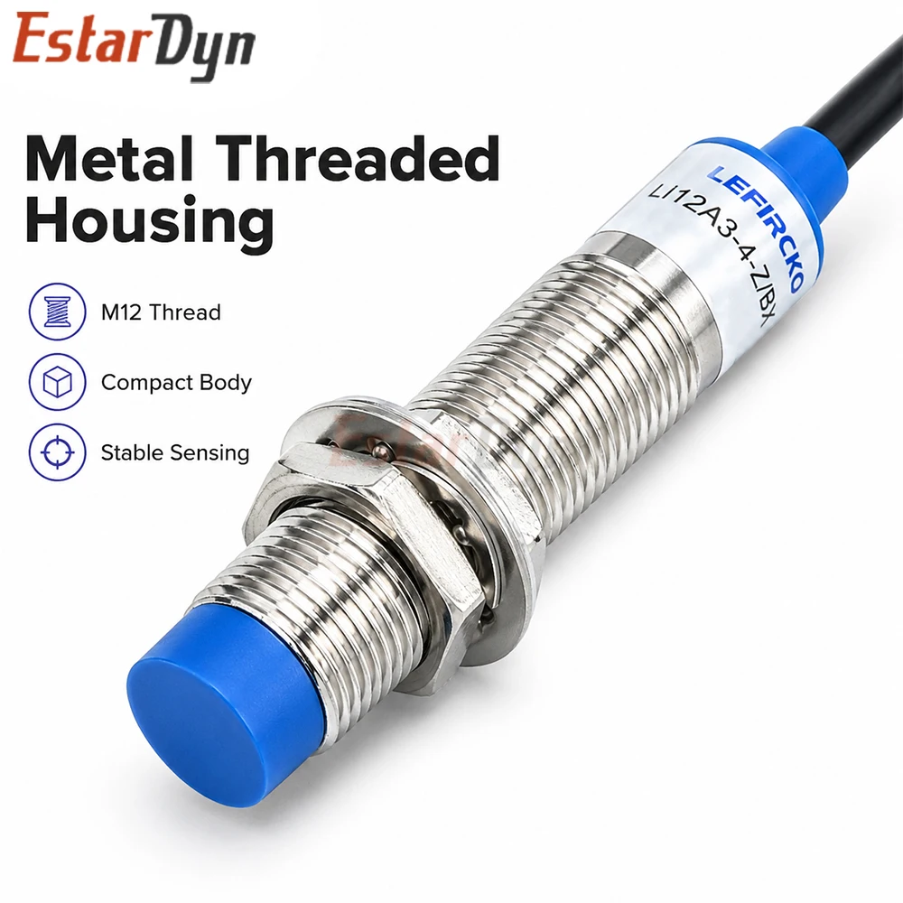 Estardyn LJ12A3-4-Z/BX M12 Metal Inductive Proximity Switch NPN NO DC 6-36V 4mm for CNC Industrial Automation