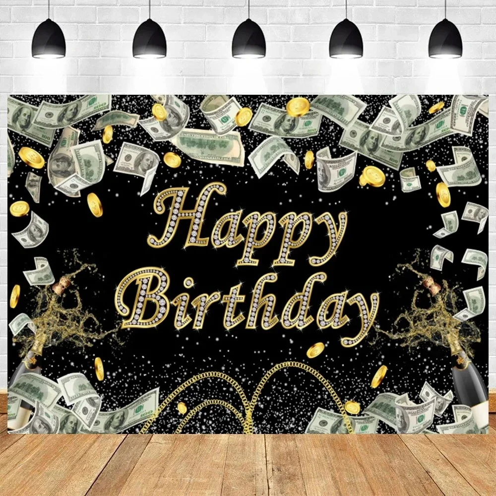 

Cash Money Dollars Bills Theme Bash Birthday Party Backdrops Bridal Shower Bachelorette Party Decoration Photographic Background