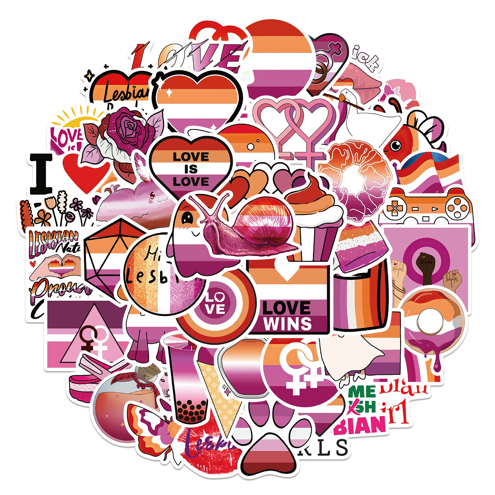 50 stücke Cartoon Lesben Graffiti Aufkleber für Laptop Gepäck Camping Landschaft Dekoration Aufkleber Spielzeug