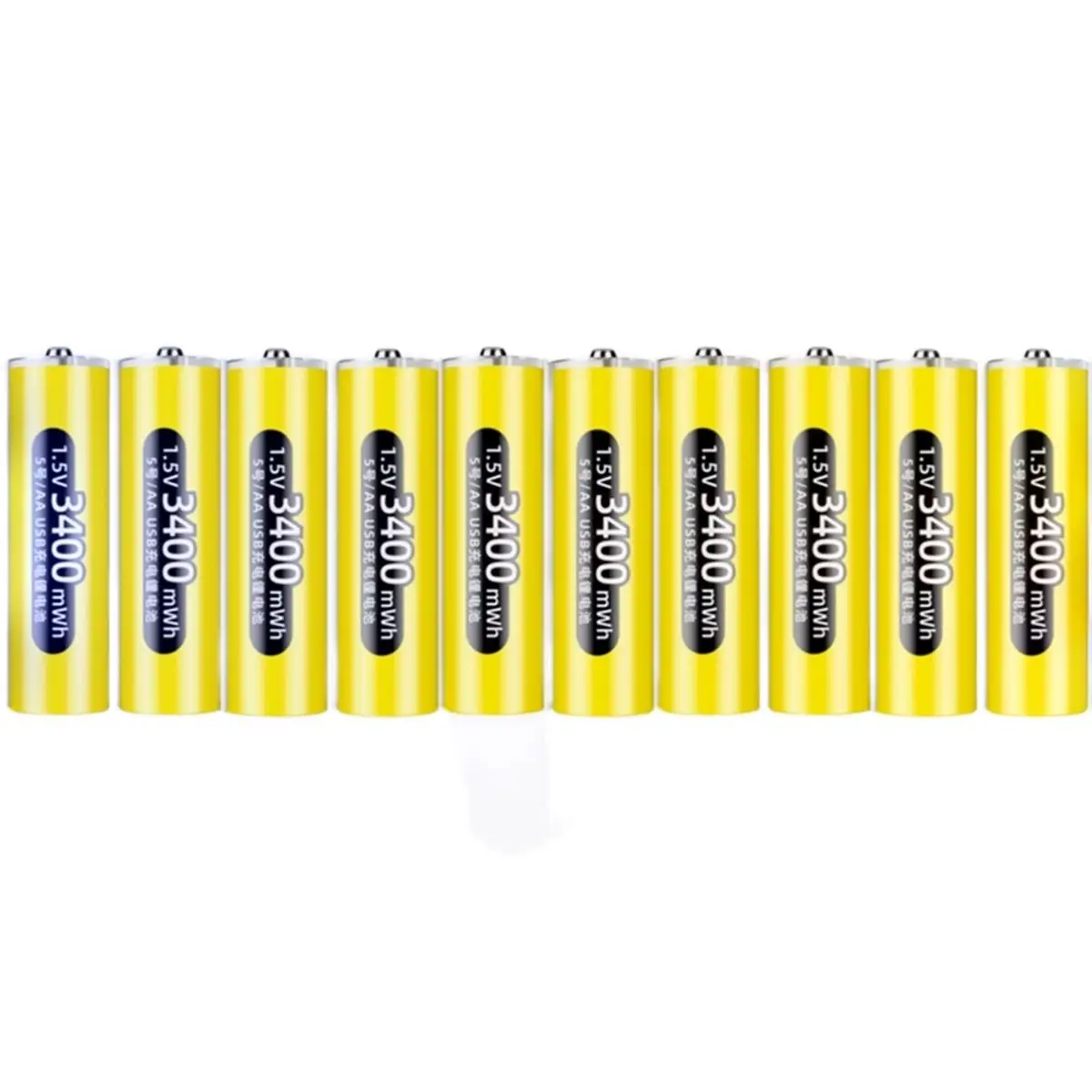 

10pcs/lot New 1.5V 3400mWh AA rechargeable battery USB rechargeable lithium battery fast charging via type-C cable