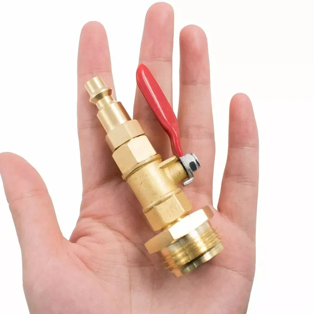 RV Winterize Blowout Adapter Kit Heavy‑Duty Brass 1/4 Inch Thread Nipple Connector for Garden Sprinkler Faucet Winter Antifreeze