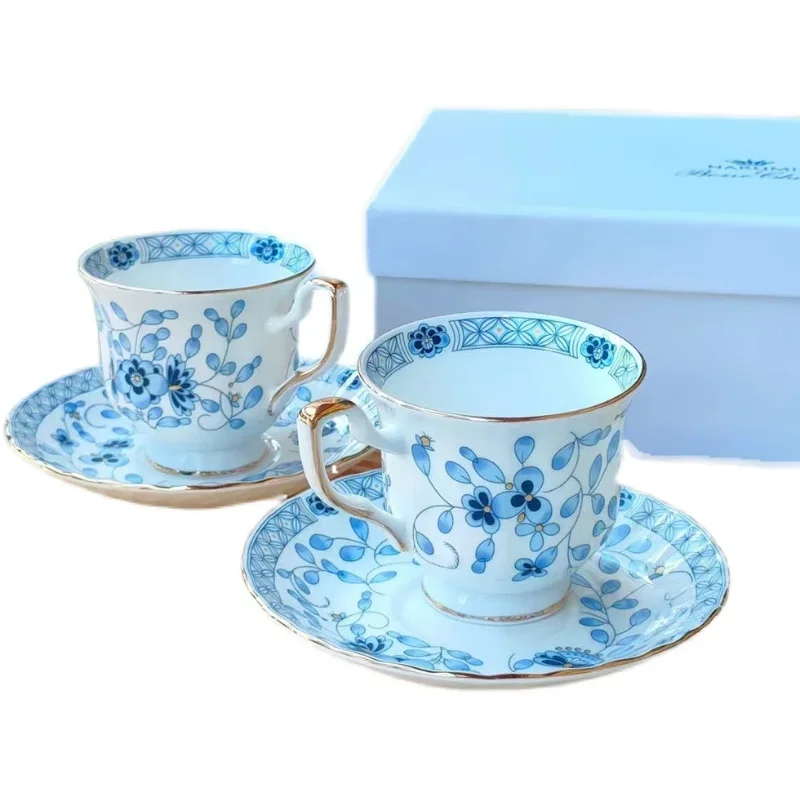 European Bone China Lovers Coffee Cup Dish Set Household Pastoral Afternoon Tea High-end Tableware Italian Tea Set Gifts Mugs