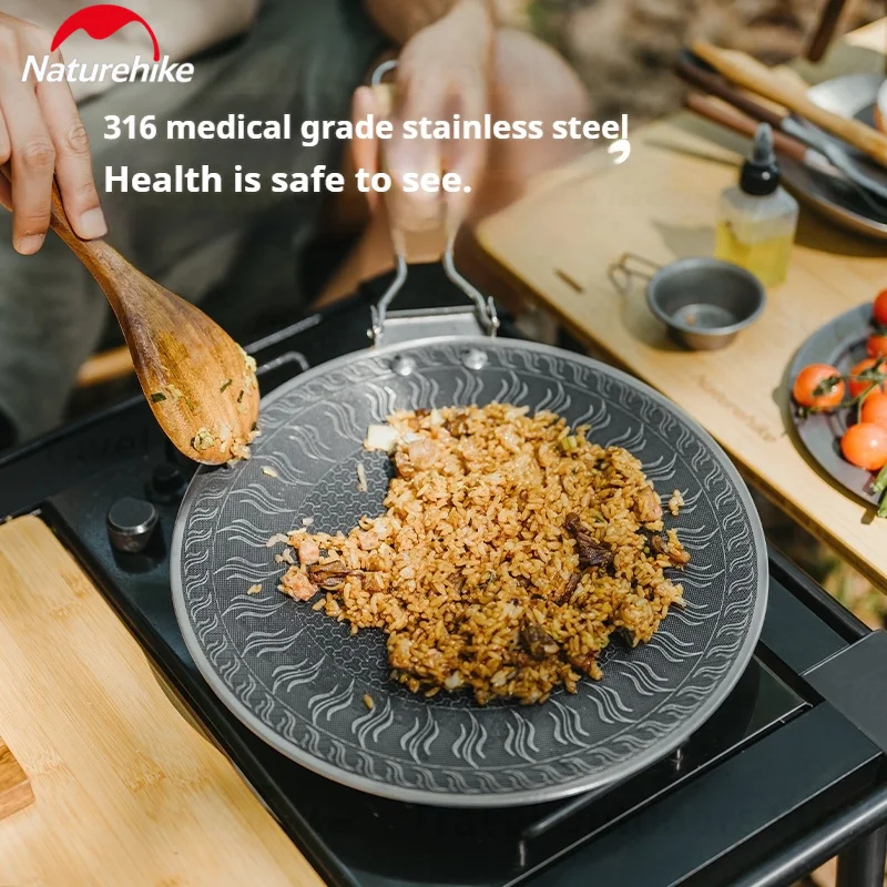 

Naturehike сотовая пластина, верхняя сковорода из нержавеющей стали с антипригарным покрытием, сковорода-гриль, инструмент для жарки стейка, яиц, уличная кухонная посуда для кемпинга