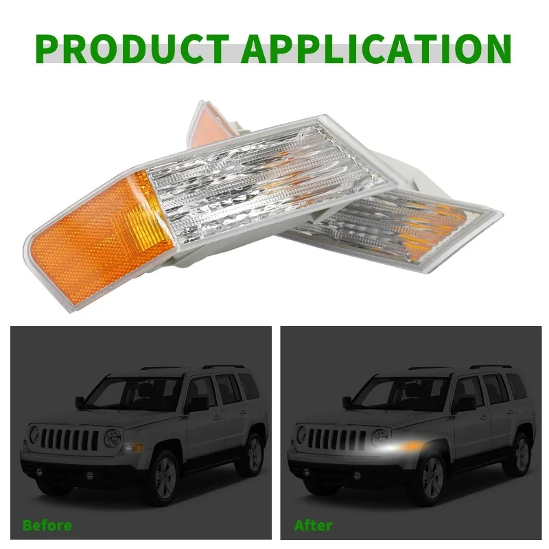 

Указатели поворота для Jeep Patriot 2007-2016, передние угловые лампы, часть 68004181AC, сигнальные индикаторы