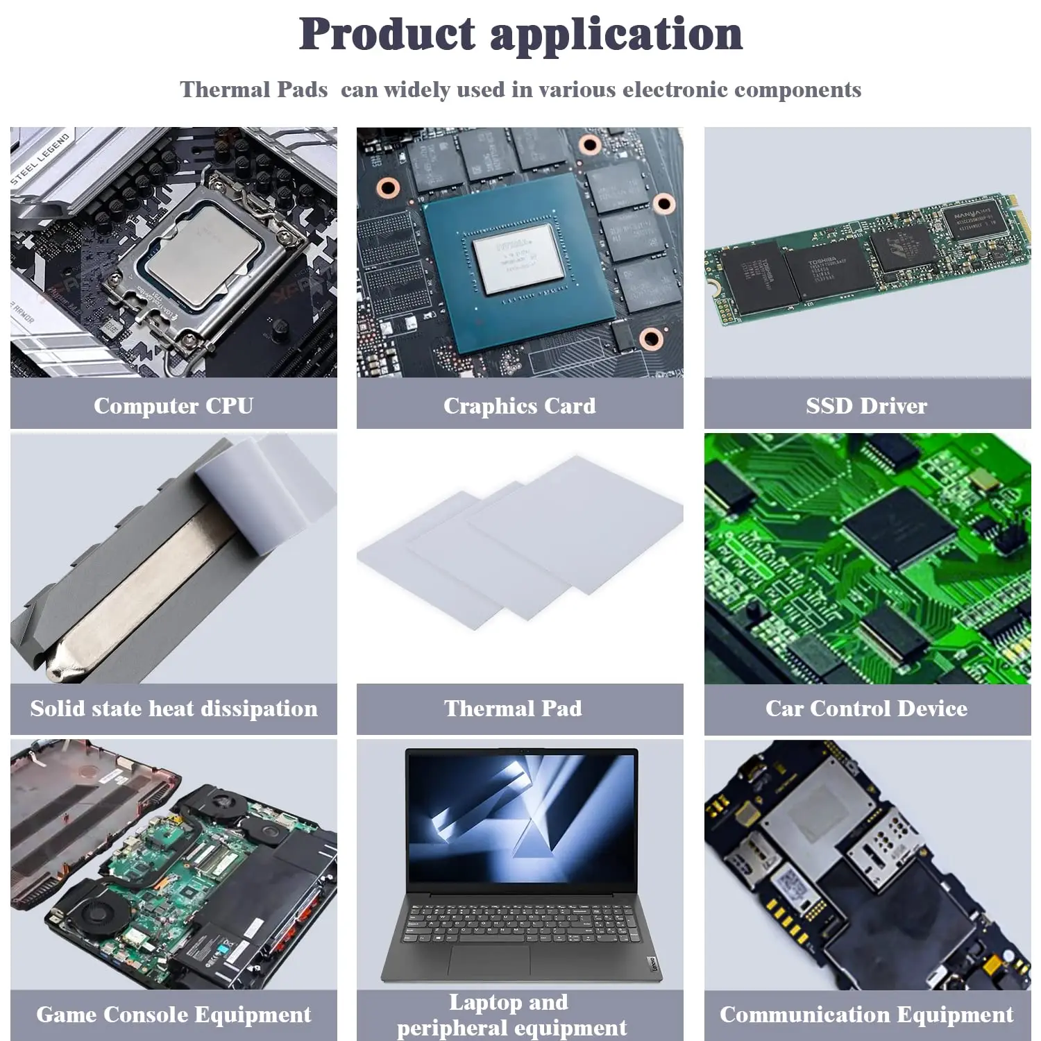 Thermalright-dissipação de calor Silicone Pad, ODYSSEY II, CPU, placa gráfica GPU, graxa térmica Pad, Motherboard, Multi-Size