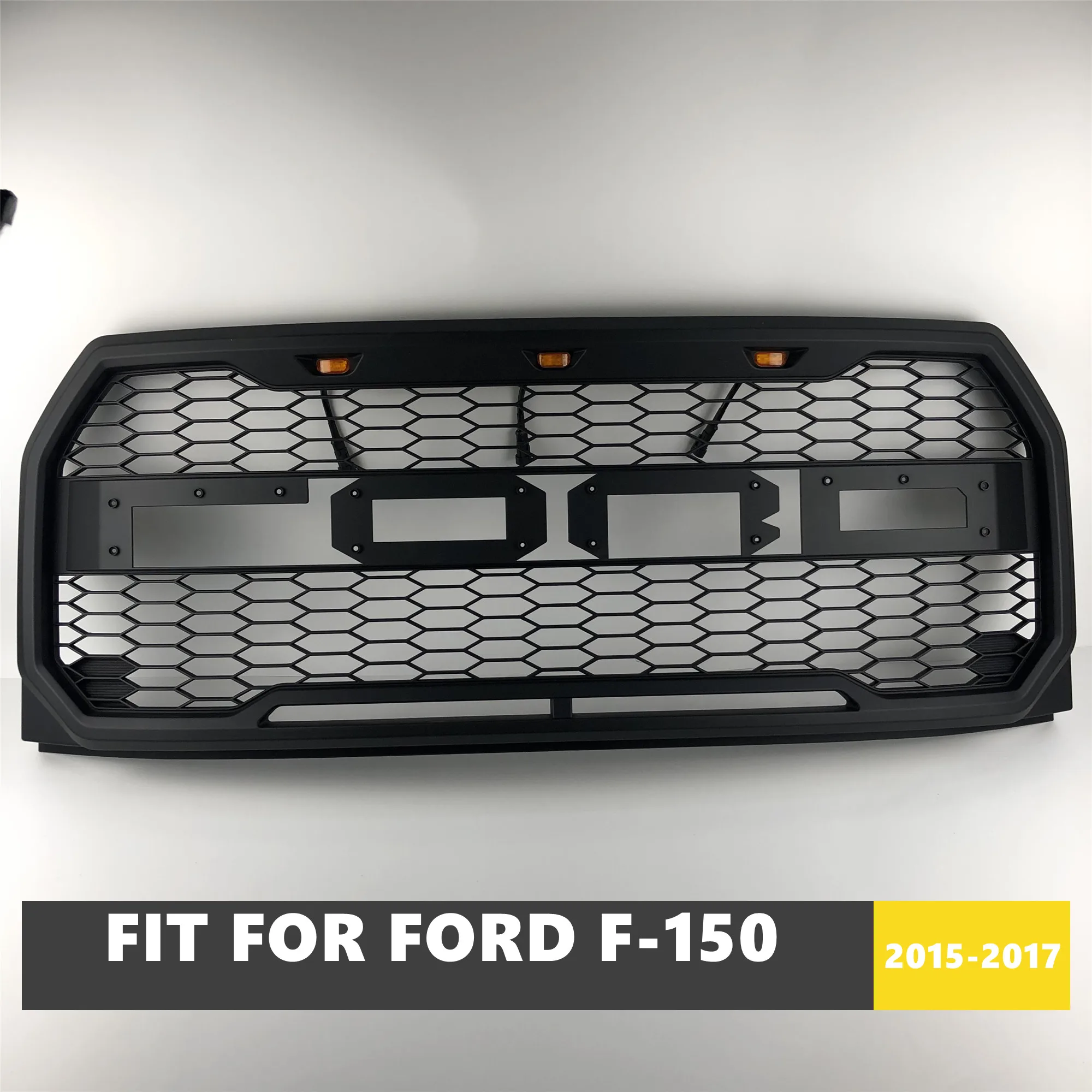 Good Quality ABS Front Middle Grill Racing Grills With LED Lights Fit For Ford F150 2015-2017