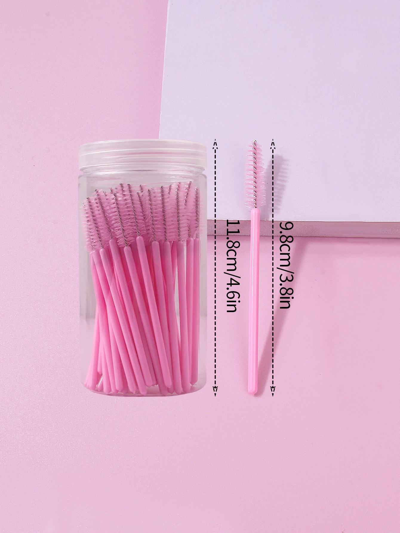 50 قطعة فرشاة ماسكارا حلزونية، تمديد الرموش، مشط تجعيد، فرشاة حواجب، أداة فرشاة مكياج معلبة محمولة متعددة الوظائف #6