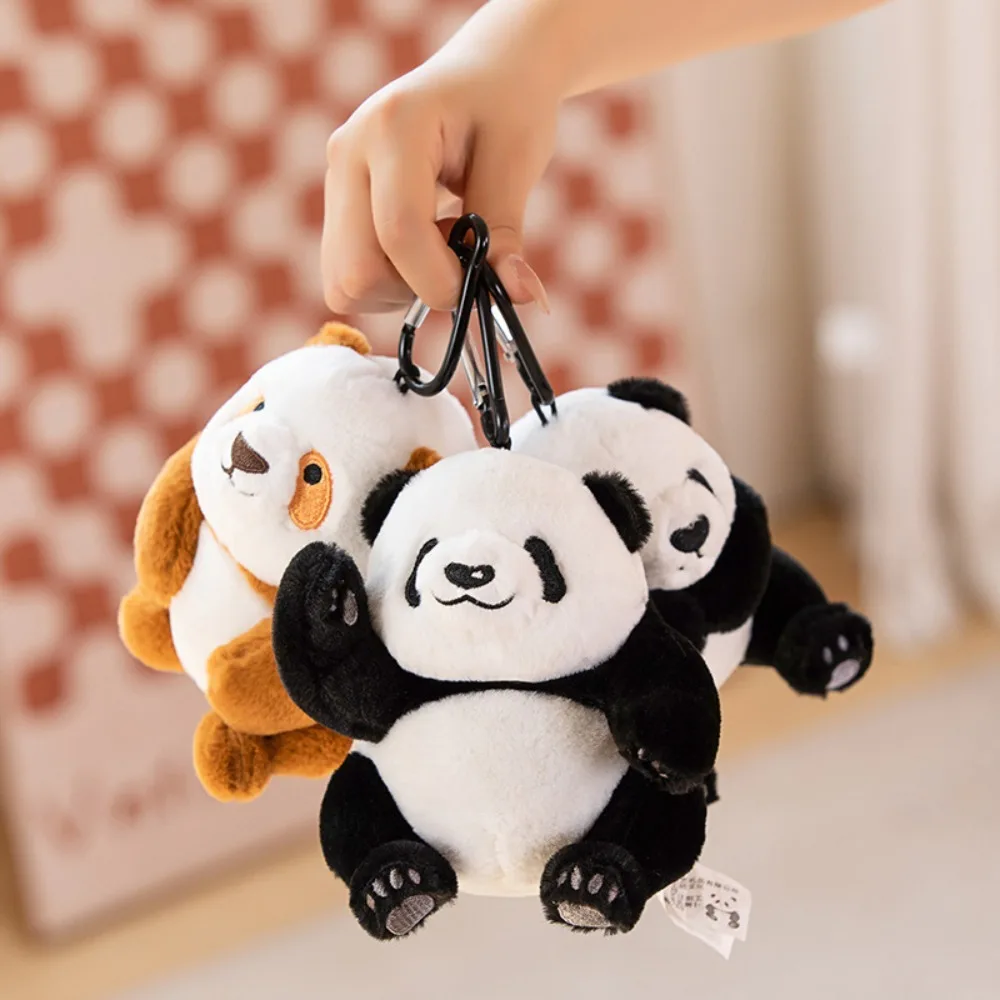 Car Key Pendant Animal Panda Plush Keychain Stuffed Soft Panda Plush Keyring Cartoon Simulated Panda Plush Pendant Couple