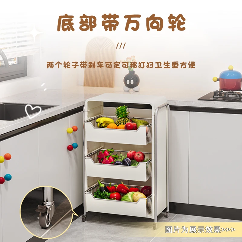 أرفف خضروات متعددة الطبقات للمطبخ، سلال خضروات ممتدة من الأرض حتى السقف للفواكه #4