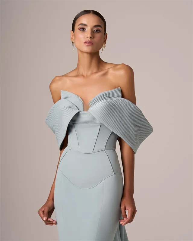 Little Daisy CustomizedPleat Ruched Draped Mermaid Off-the-shoulder Long Dresses Bespoke Occasion Dresses Casual