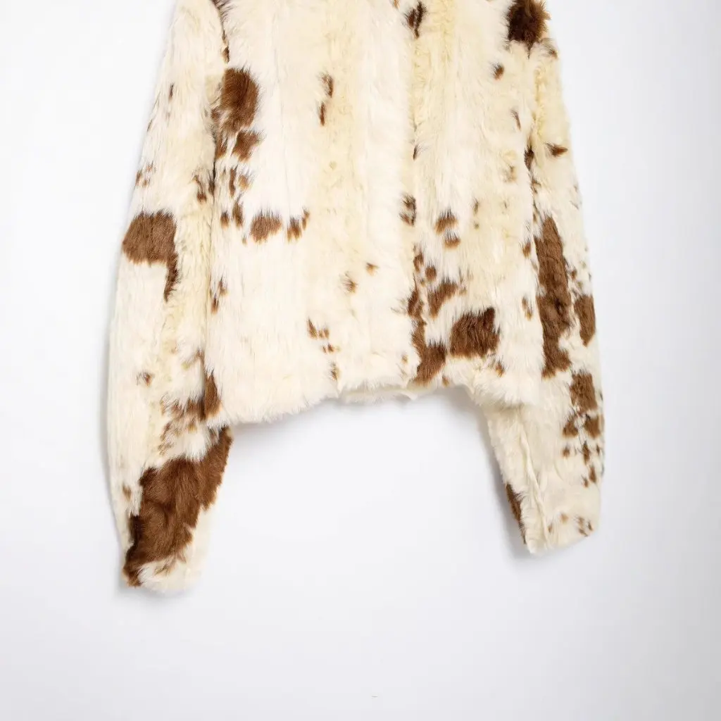 

Women's Short Coat Jacket Faux Fur Lapel Plush Cow Effect Fashion Upperwear