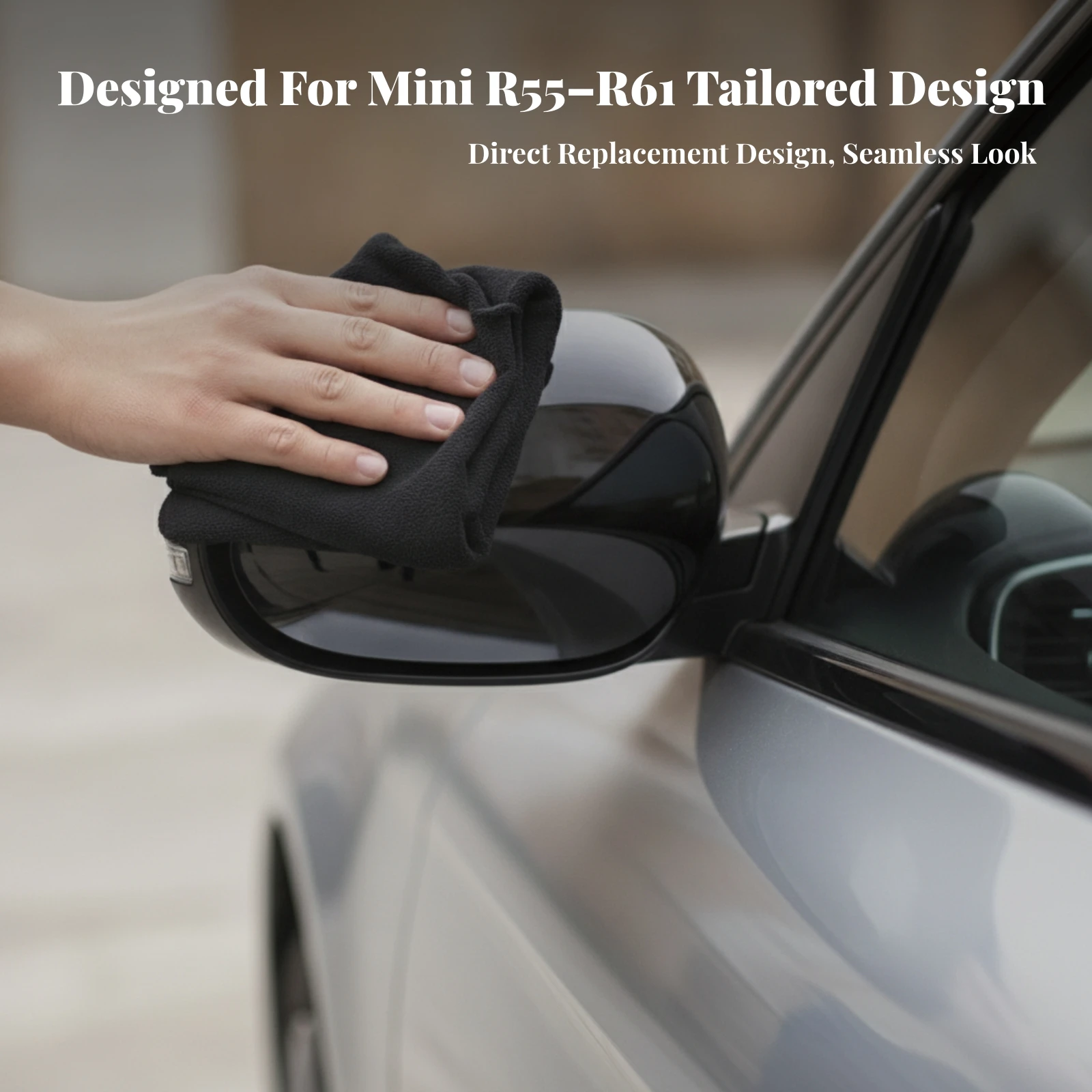 Side Mirror Cover Shells ABS Side Rearview Mirror Cover Long-Lasting Waterproof