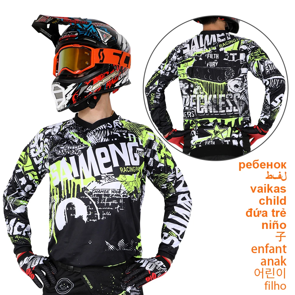 2022 Downhil  child Cycling Team Quick Dry Motocross Jersey Downhil Mountain Bike DH Shirt Motorcycle Clothing Ropa For Boy MTB