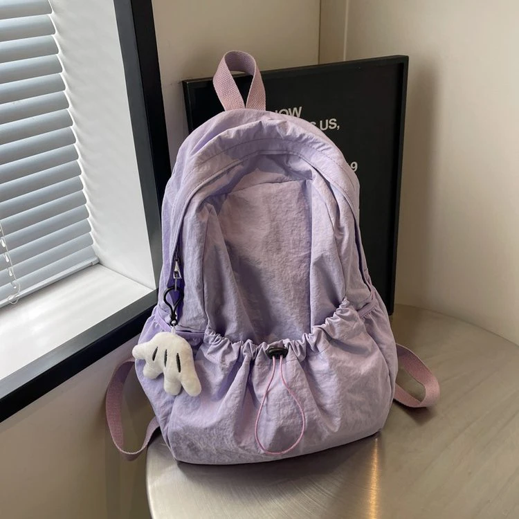 New Soft Canvas Backpack Simple Casual Large Capacity Ultra-light Outdoor Student Bag Double Shoulder Bag for Daily Commuting