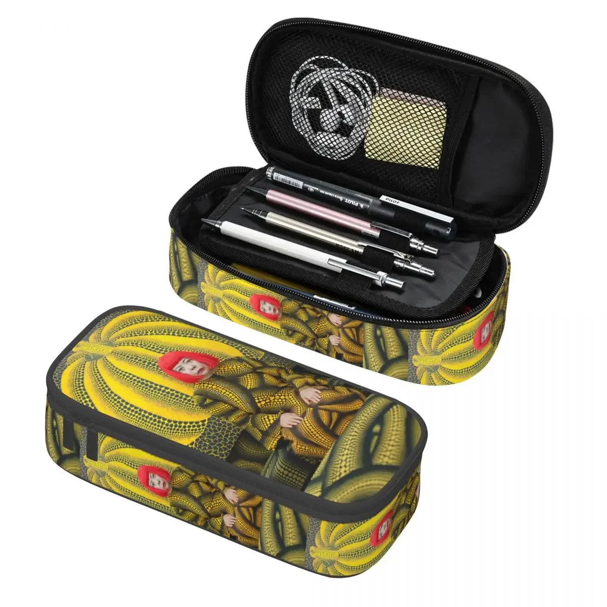 

Custom Yayoi Kusama Pencil Case for Boy Girl Large Capacity Pumkin Abstract Painting Pen Bag Box Stationery
