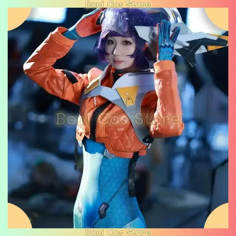 Juno Cosplay Costume Game Character Same Style Support Hero Outfit Sexy Tight Jumpsuit Bodysuit Wig Set Photography Cosplay Set