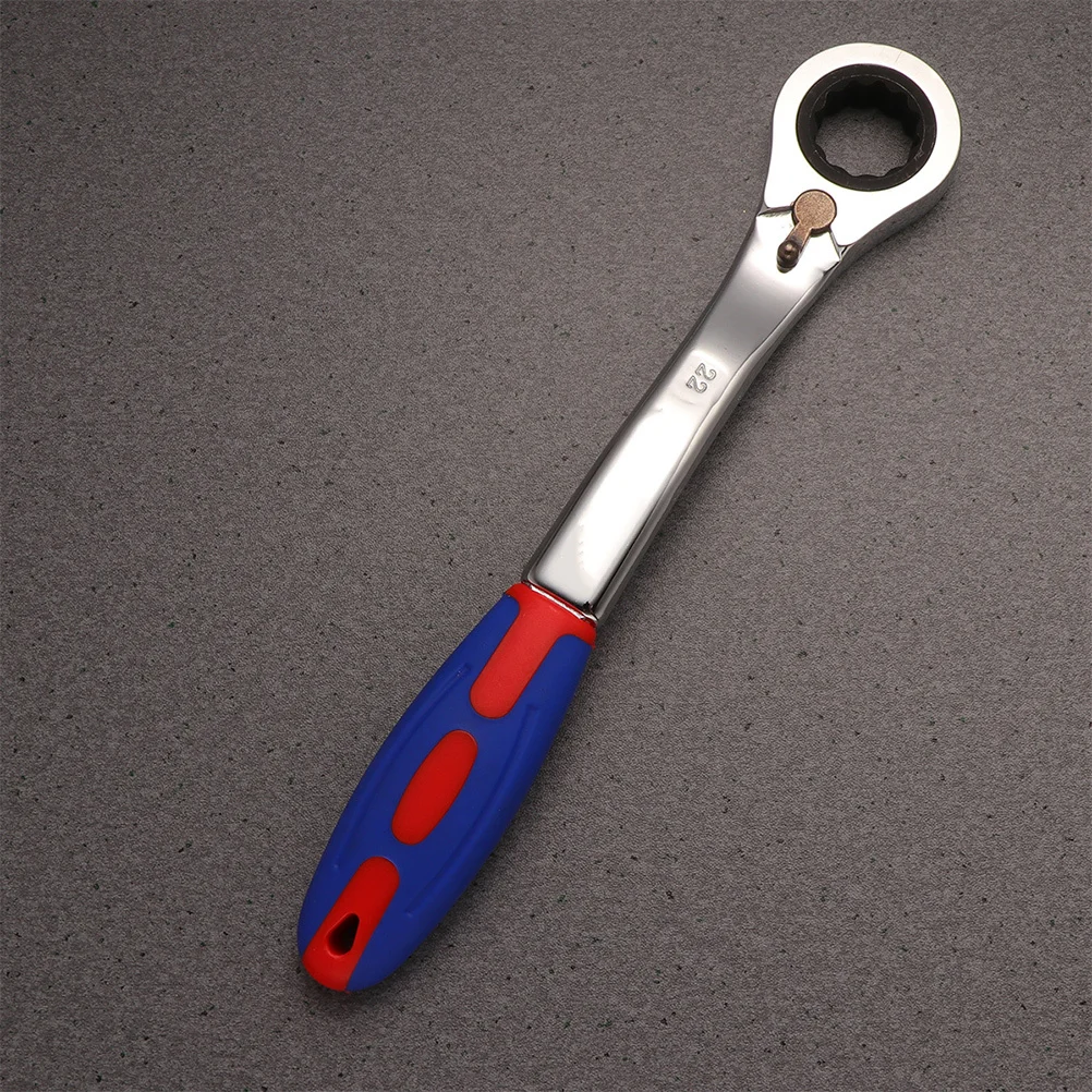 Chiave a cricchetto bidirezionale 22mm Acciaio premium Durevole a sgancio rapido Testa tonda Strumento professionale per macchie strette Riparazione di emergenza