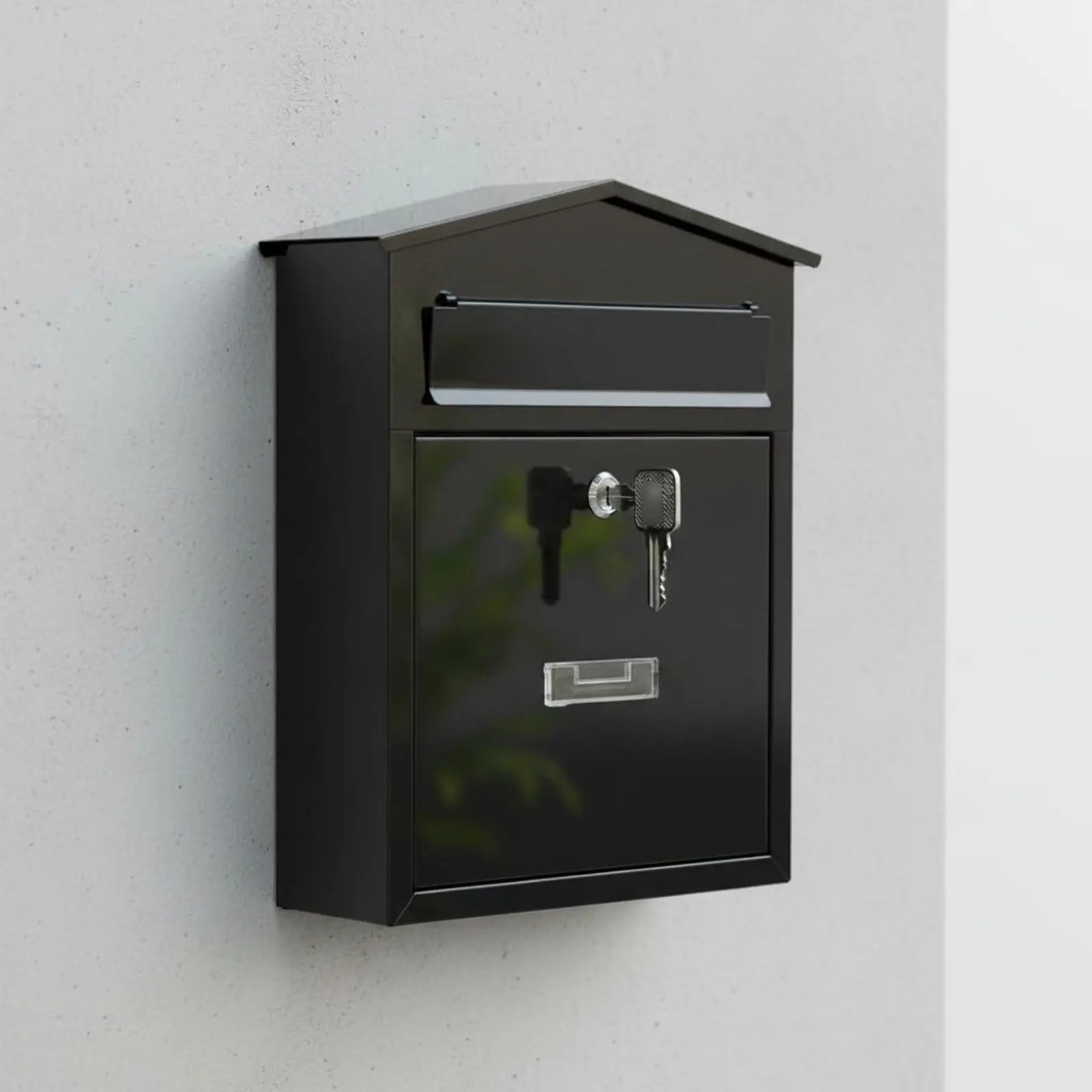 6 Pieces Lockable Mailbox Slanted Top Metal Wall Mailbox Outdoor Letter Box Large Capacity for Front Porch