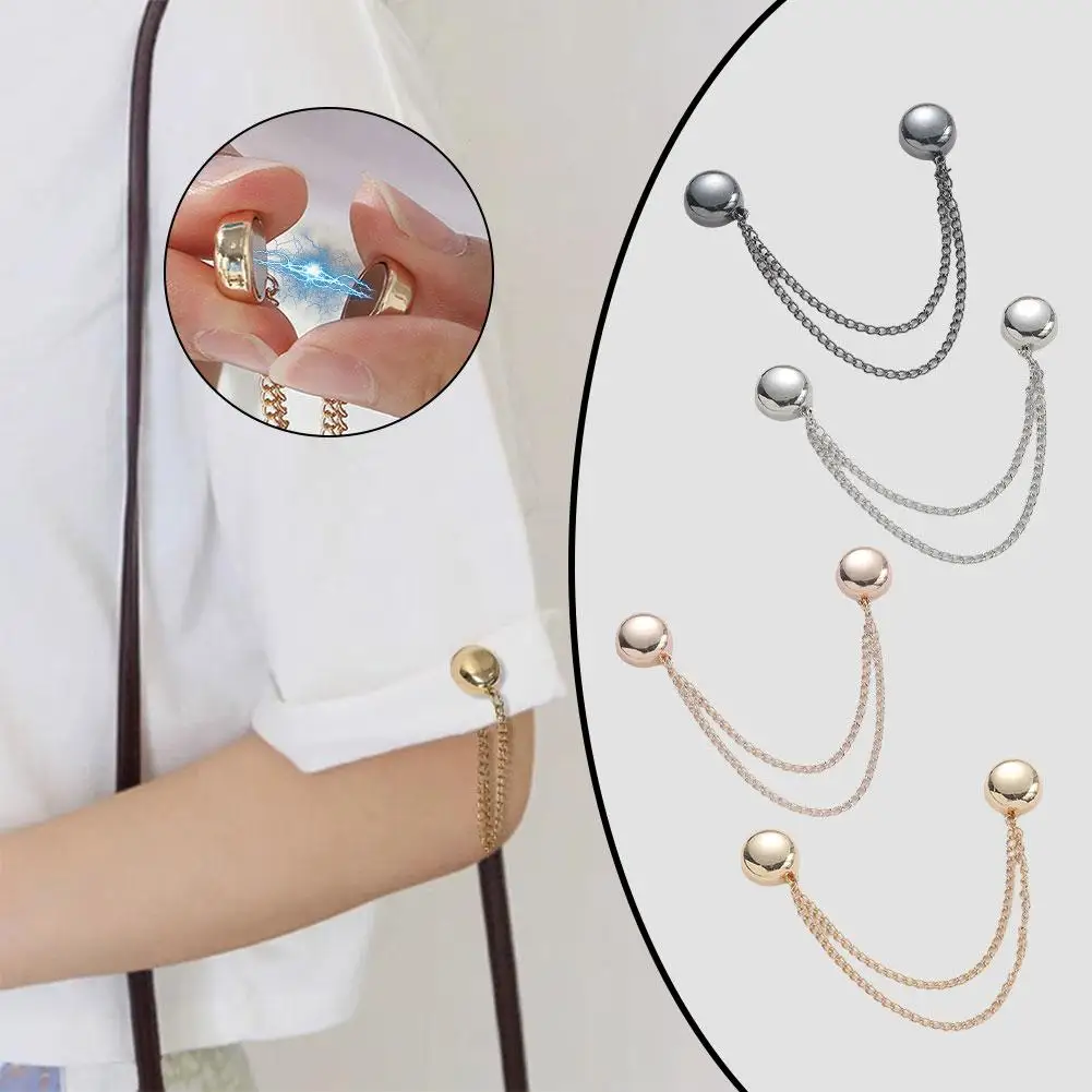 4PCS Magnetic Clothing Clips Multi-Function Magnetic Strength Buttons Clips Pinless Brooch Clips for Women Clothes Cardigans