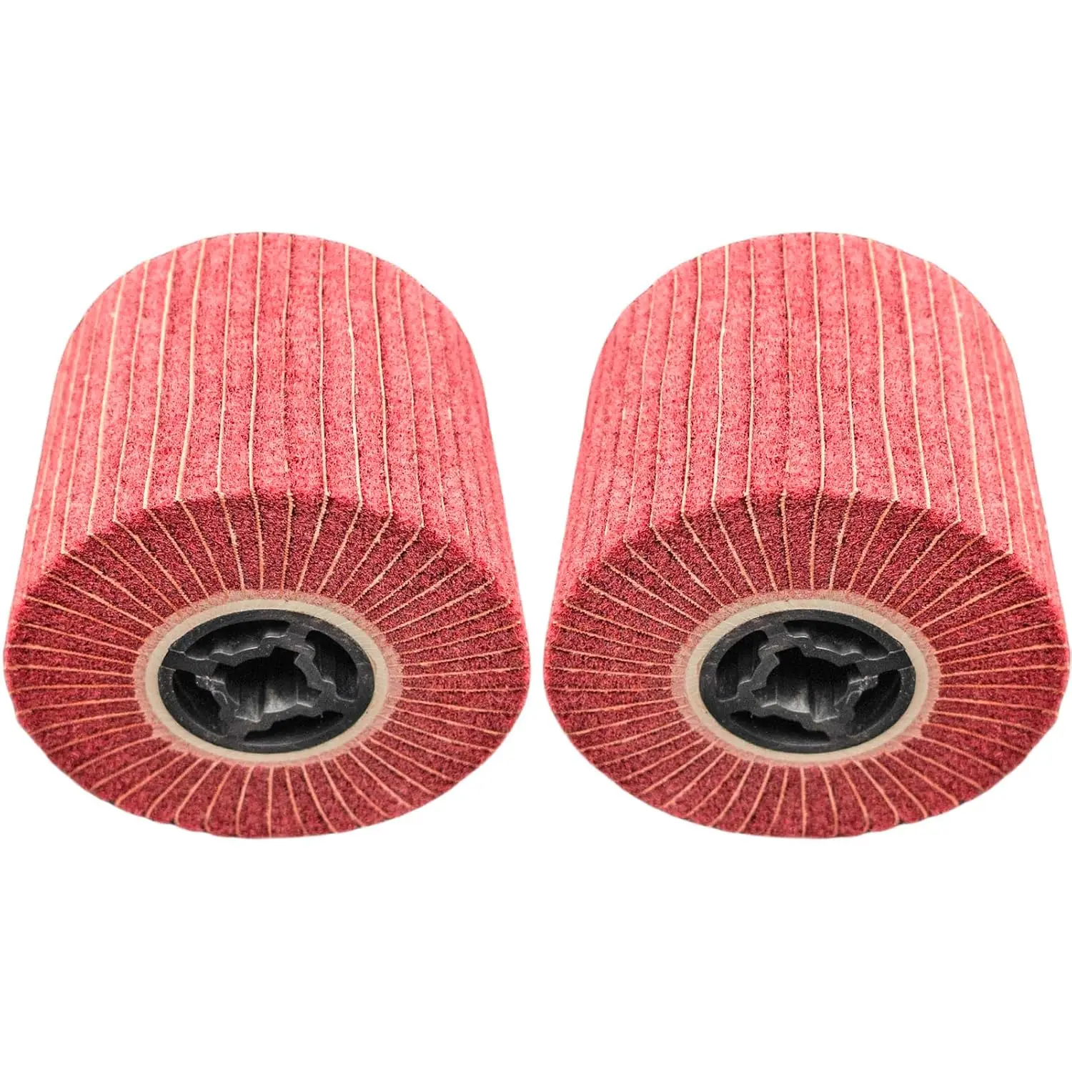 

2 Pcs 320 Grit Abrasive Drawing Wheel Burnishing Wheel, Finishing Flap Sanding Drum, 4.7" x 4" Surface Conditioning Tool Drum