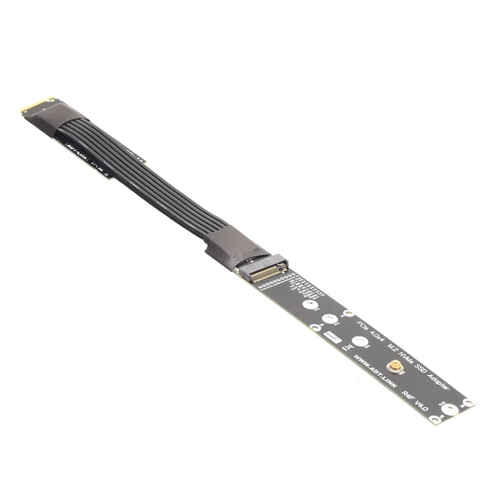 ADT M.2 For NVMe SSD Ribbon Extension Cable Solid Drive Riser Card Gen 4.0 M.2 To PCI-Express 4.0 X4 PCIE 64G/bps M Key Extender