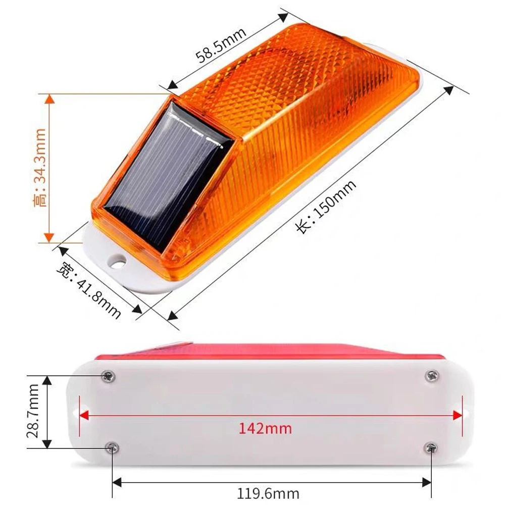 Solar LED Traffic Warning Light Indicator Light Strobe Light for Building Crash Barrier at Night Lamp small Flashing Light