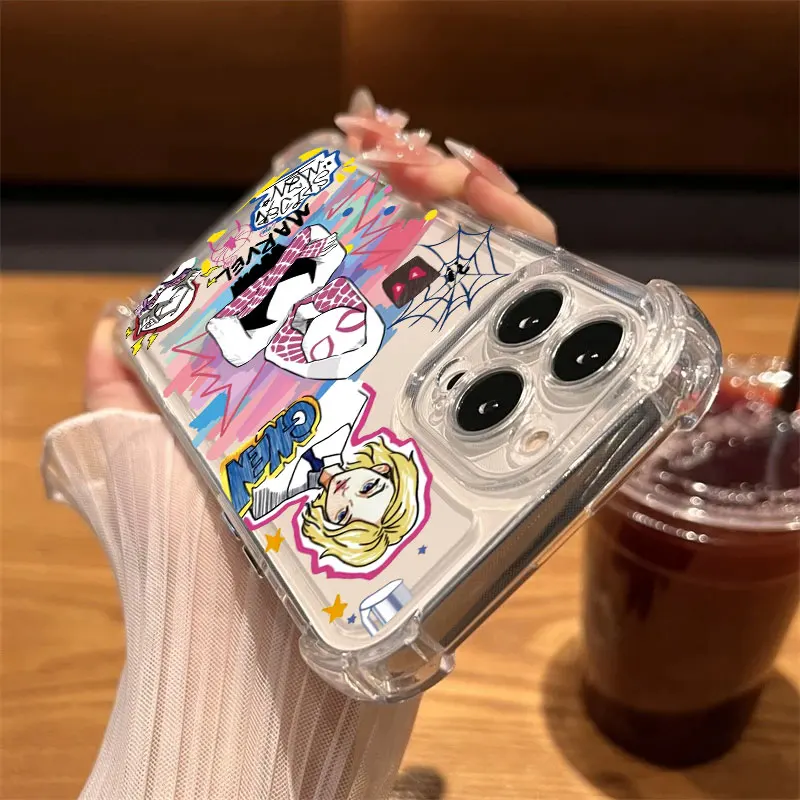 حافظة هاتف Marvels Spider Man مايلز موراليس شفافة لهاتف آيفون 17 16 14 15 11 12 13 Pro Max 16E 15 16 Plus 17 غطاء مضاد للصدمات #6
