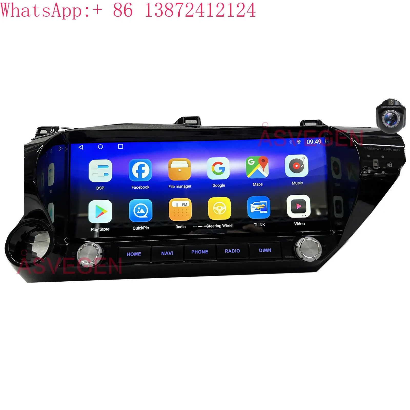 

12.3" Car Stereo Radio DVD Player for Toyota Hilux LHD RHD 2015- 2023 Gps Navigation with Carplay Wifi 4G Headunits