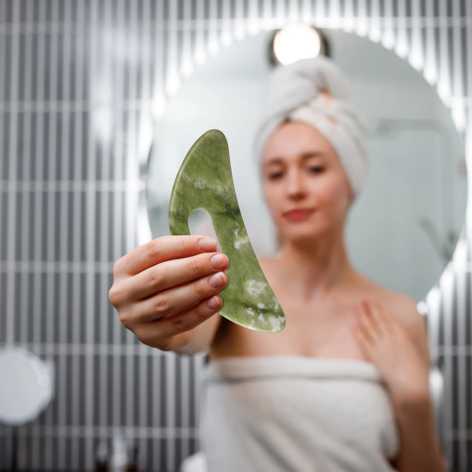

Natural Jade Gua Sha Tool Facial Massager Scraping Board For Face Neck Back Manual Muscle Massager Sculpting Tool