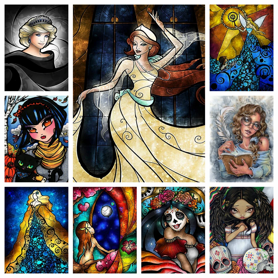 

Beautiful Girl Cartoon Diamond Painting Kits Photo Art 5d Diy Full Square Round Mosaic Cross Stitch Embroidery Home Decor Gift