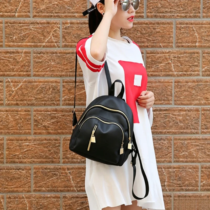 Waterproof Nylon Women Backpack Leisure Small Knapsack Fashion Student Book Bag Casual Bag Shoulder Bag
