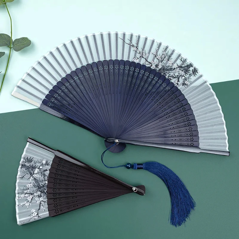 Alter chinesischer Stil Falt fächer Frauen klassisches Temperament Sommer tragbare Hand Fan bunte Qipao Hanfu Tanz Fan Fan