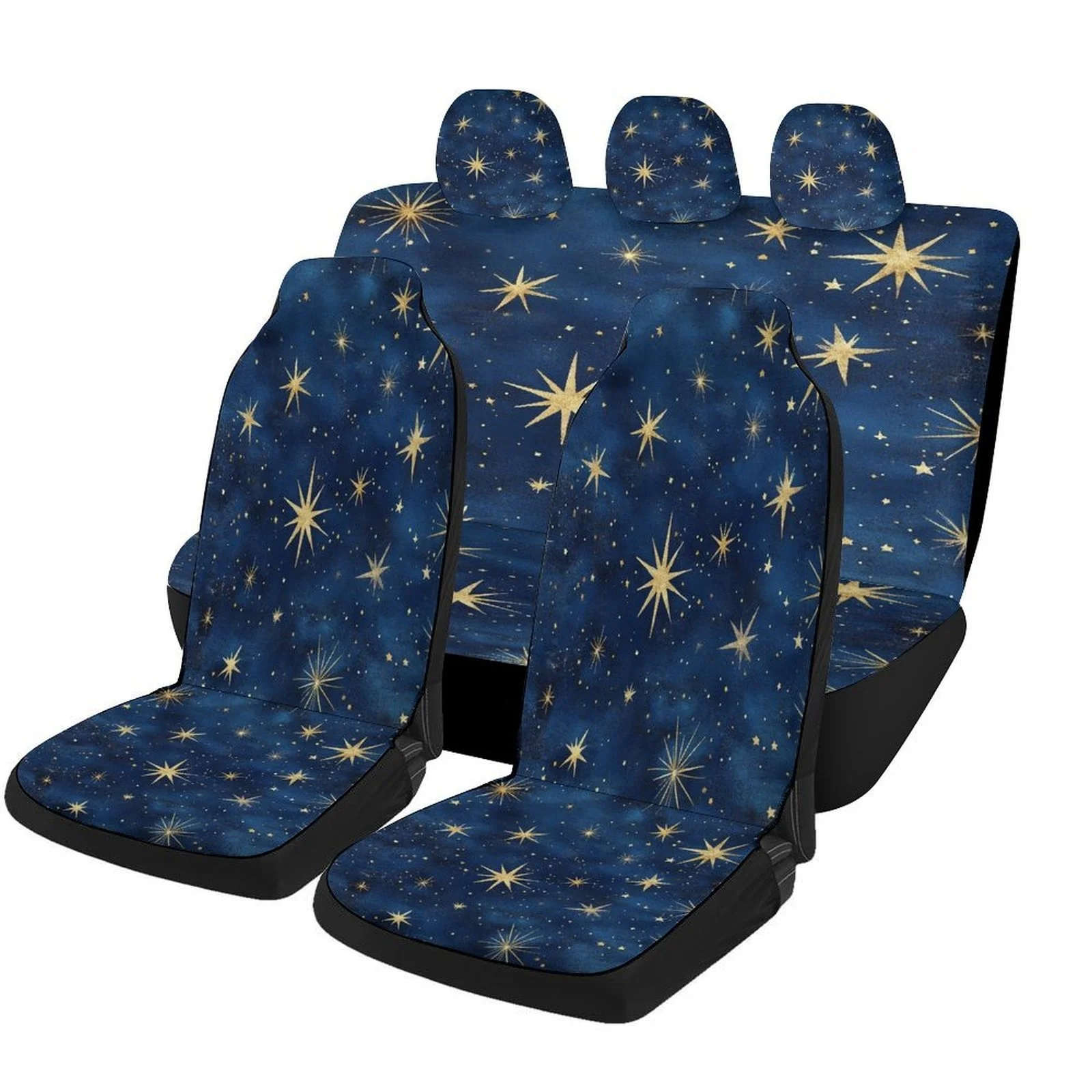 

Starry Night Sky Themed Car Seat Cover Set For Most Cars, Fashion Personalized Novelty Car Seat Protector Covers Full Set, Unive