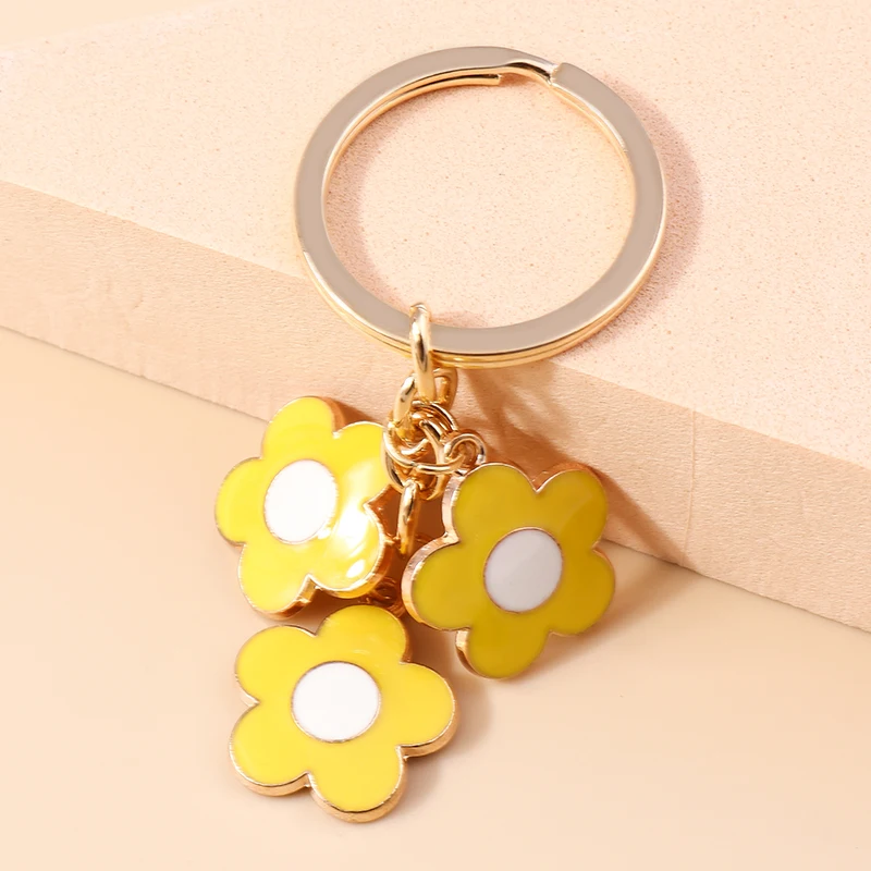 Aihua 40 Farben Niedlicher Pflanzen-Schlüsselanhänger Emaille Sakura-Blumen-Schlüsselanhänger für Frauen Mädchen Handtasche Anhänger Autoschlüsselhalter DIY Schmuck Geschenke – Detail 30