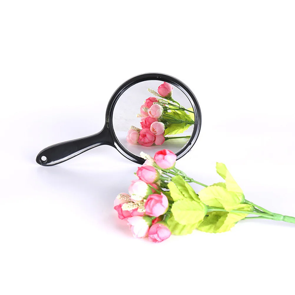 

2Pcs Double-Sided Rounded Handle Makeup Mirror Handheld Cosmetics Mirror Girl Use Portable Simple Durable Makeup Tool